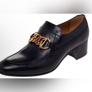 Gucci New Black Loafers with Gold Accent Authentic Gucci New!! Ice Lolly Leather